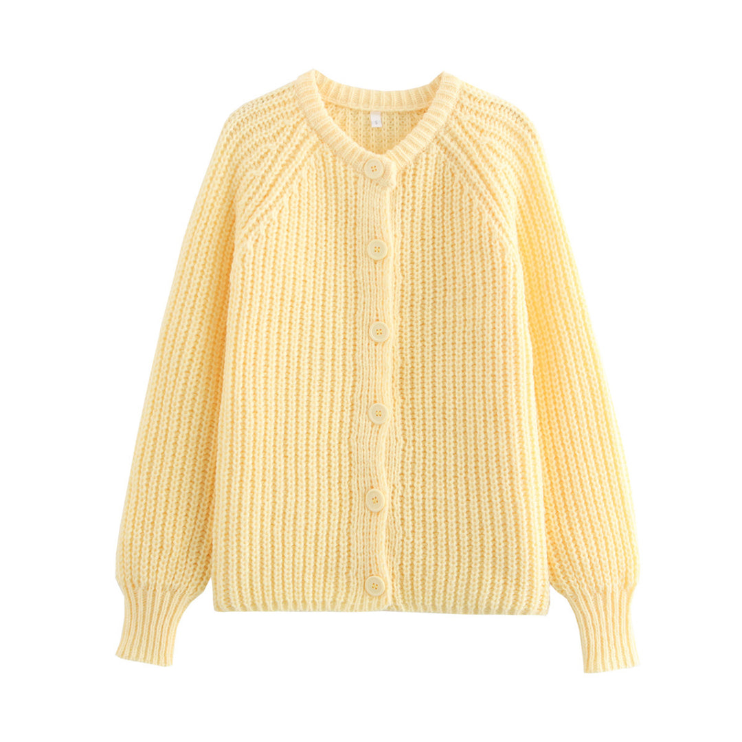 Kvinder hyggelig cardigan med vertikal rib struktur og store knapper Stilla