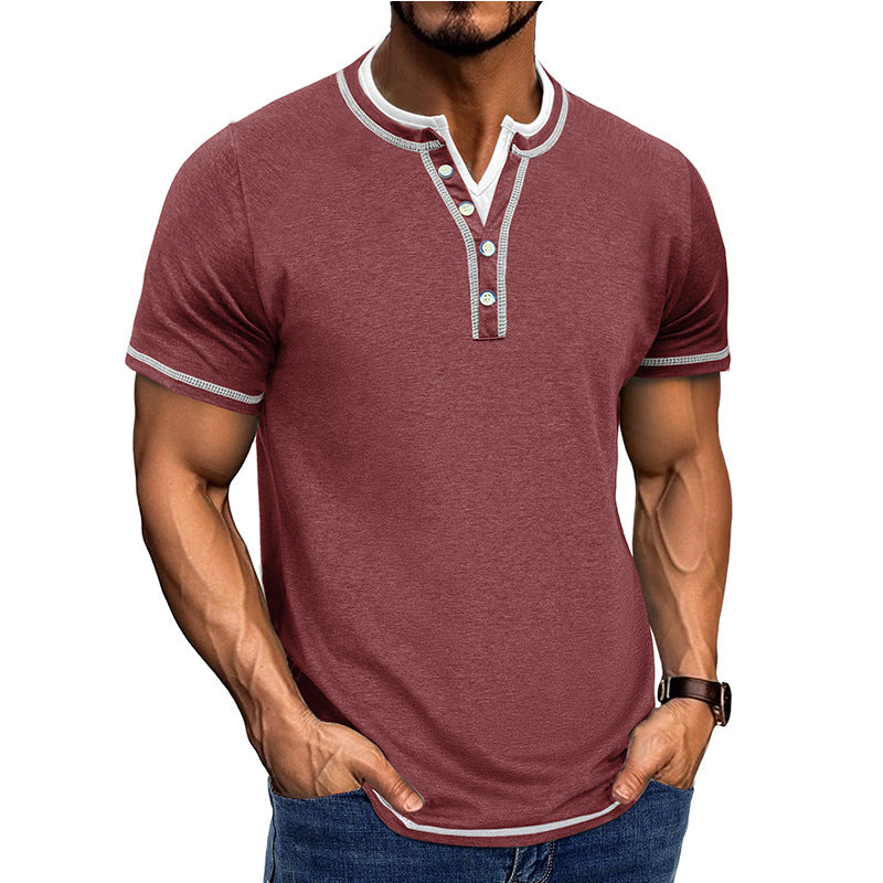 Herrer Kortærmet Henley-shirt med elegant knapliste og behagelig pasform Stilla