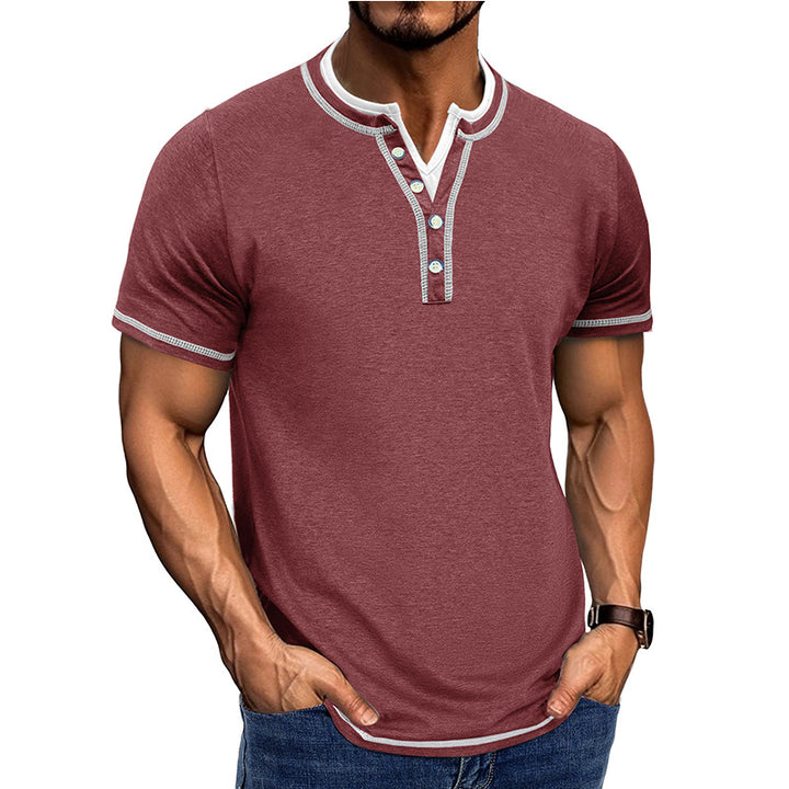 Herrer Kortærmet Henley-shirt med elegant knapliste og behagelig pasform Stilla