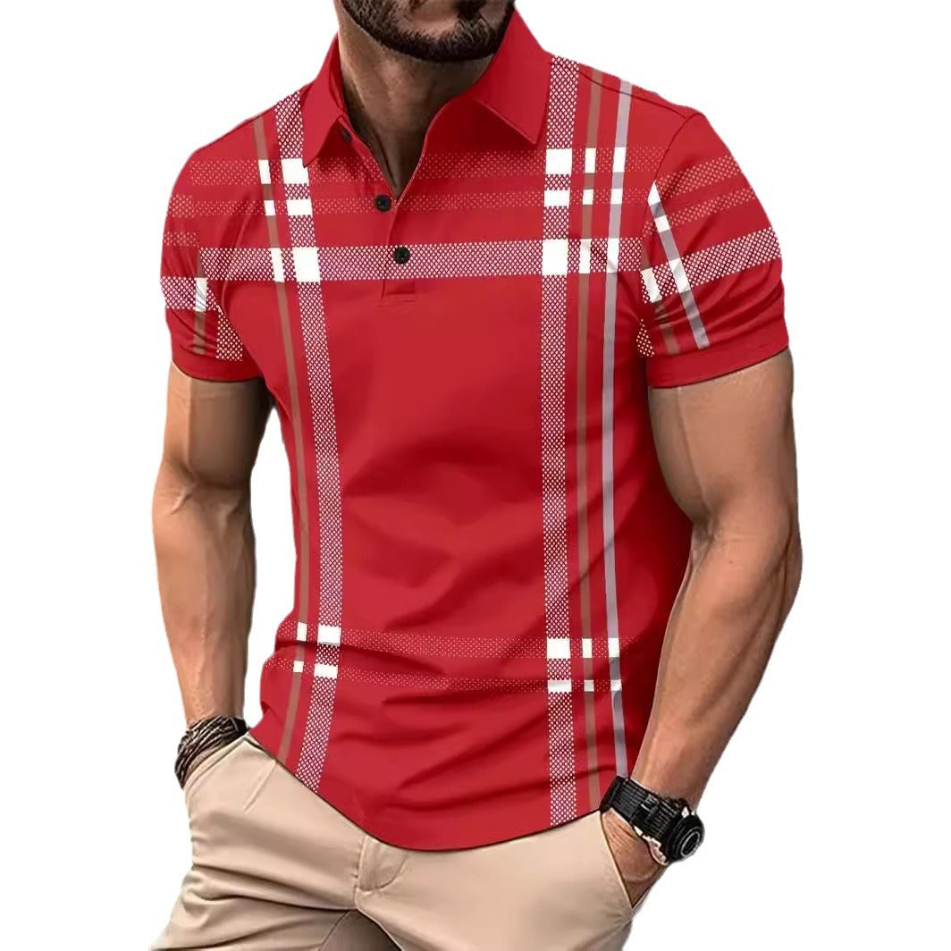 Herre poloshirt med moderne ternet mønster og sportslige accenter Stilla