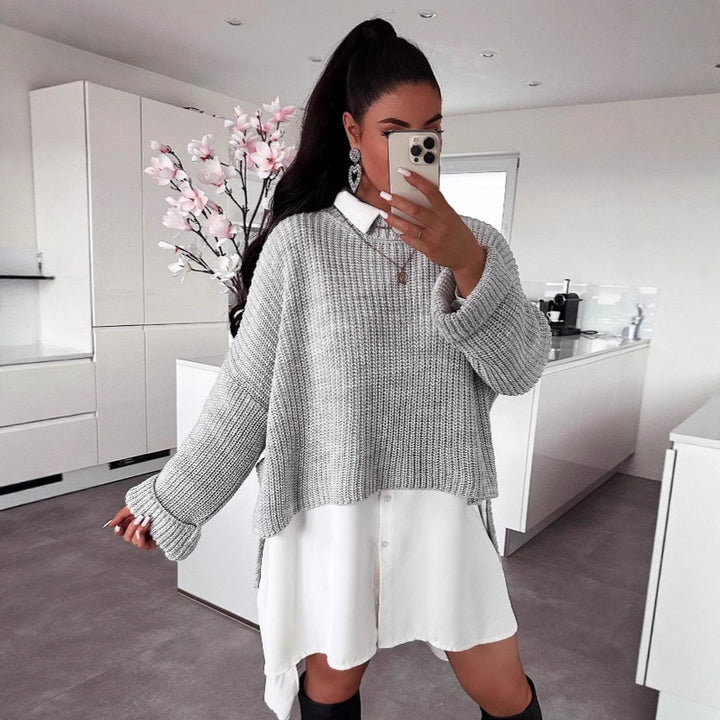 Kvinders afslappet sweater med tekstureret stof og løs pasform Stilla