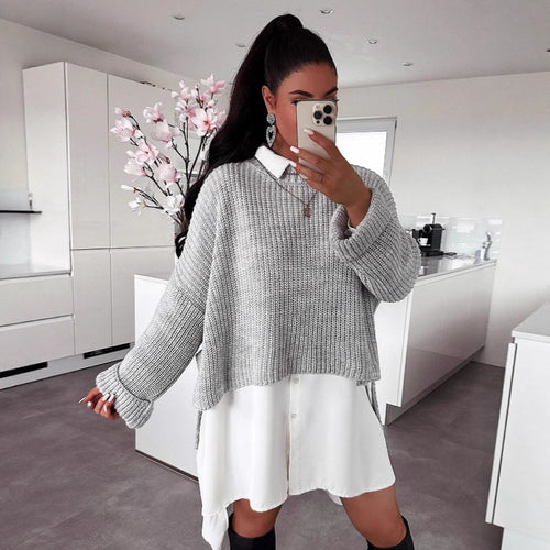 Kvinders afslappet sweater med tekstureret stof og løs pasform Stilla