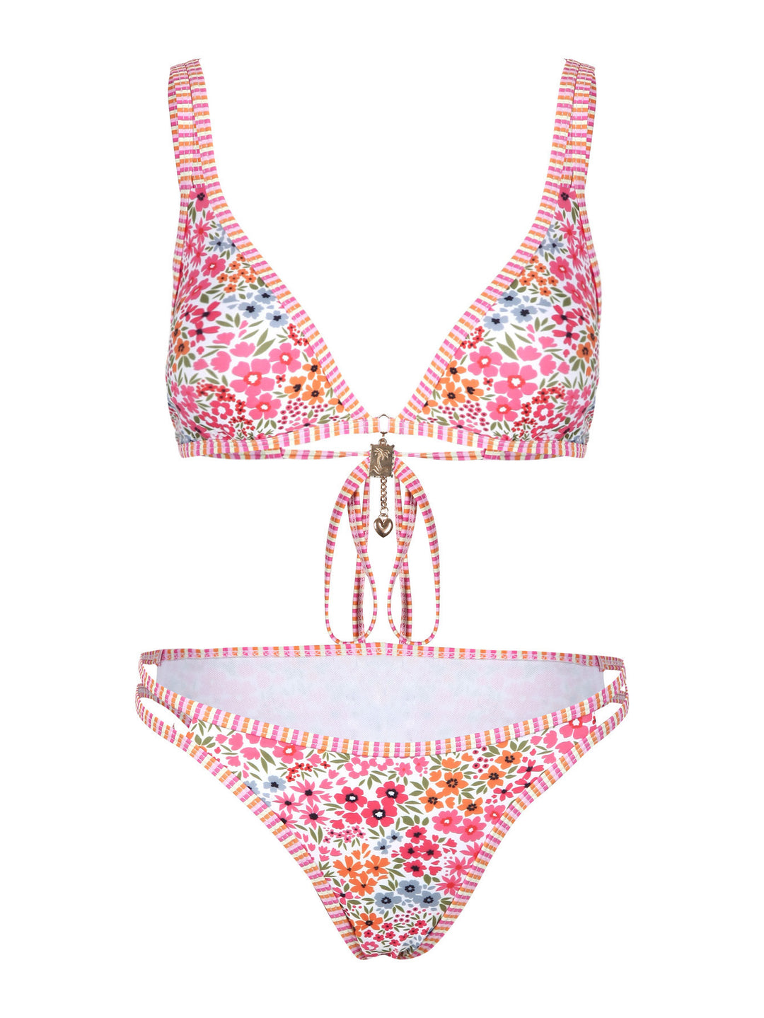 Dame bikini-sæt med blomster mønster og justerbare stropper Skovae