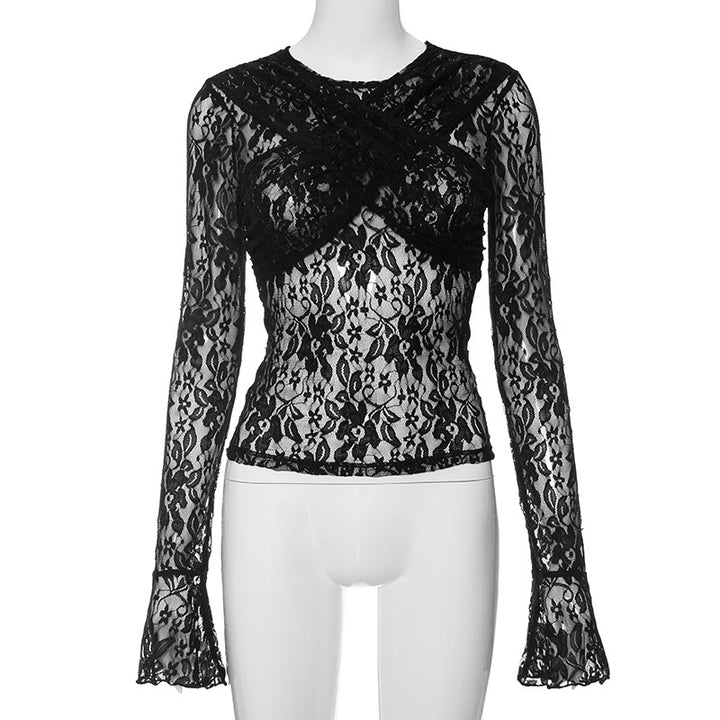 Femme Elegante Spids Langærmet Overdel Stilla