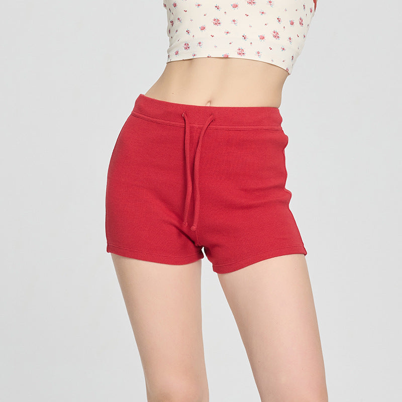 Dame behagelige shorts med elastisk talje og moderne ribdesign Stilla