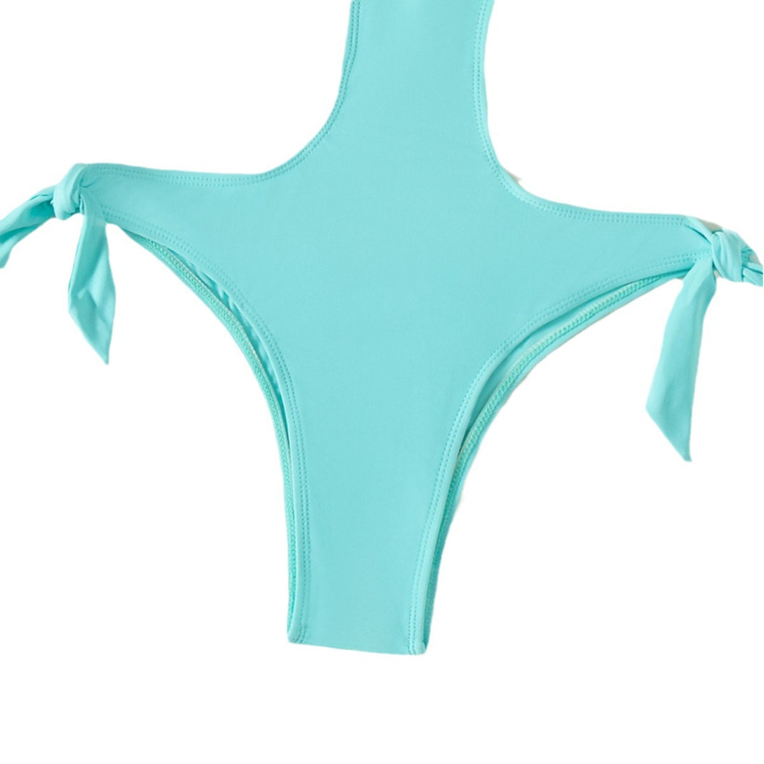 Dame Elegant Cut-Out-badesuite med sløjfedetail Skovae