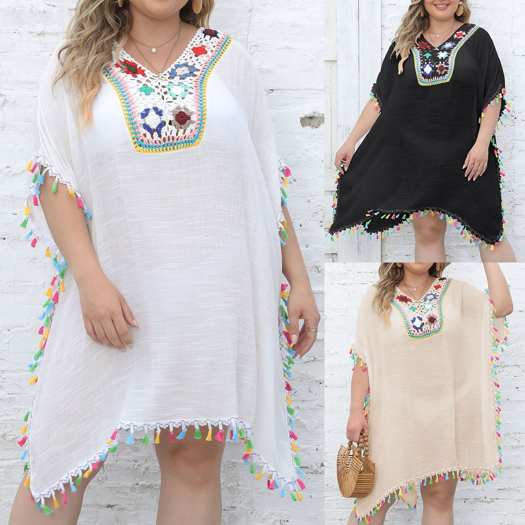 Femme Stilfuldt Broderet Strandcover-Up Stilla
