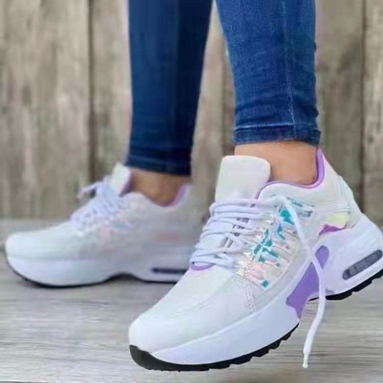 Dame Åndbare Sneakers med trendy design og stødabsorberende sål Stilla