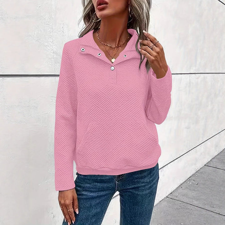 Kvinders quilted sweater med fuld lynlås og praktiske lommer Stilla