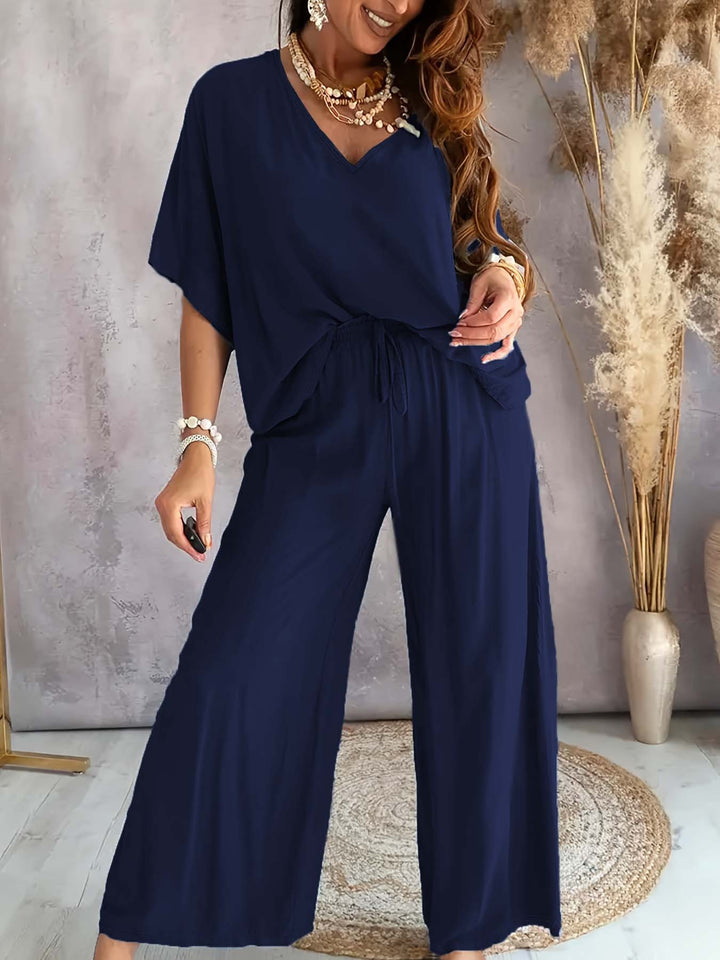 Dame afslappet jumpsuit med bred pasform og elastisk talje Stilla