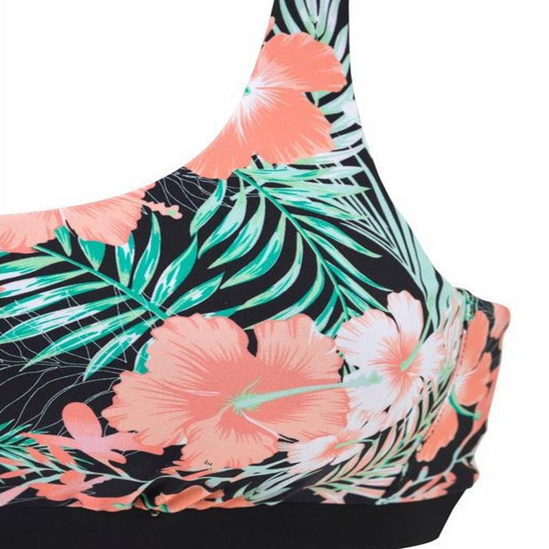 Dame Bikini-top med blomstret design og sporty rygudskæring Skovae