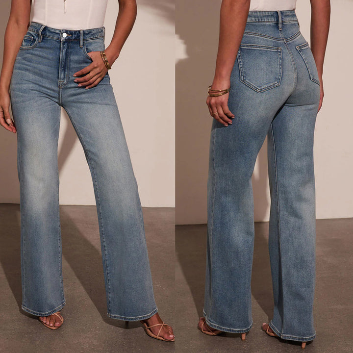 Dame Løst skåret High-Waist Jeans i en afslappet Casual-look Stilla