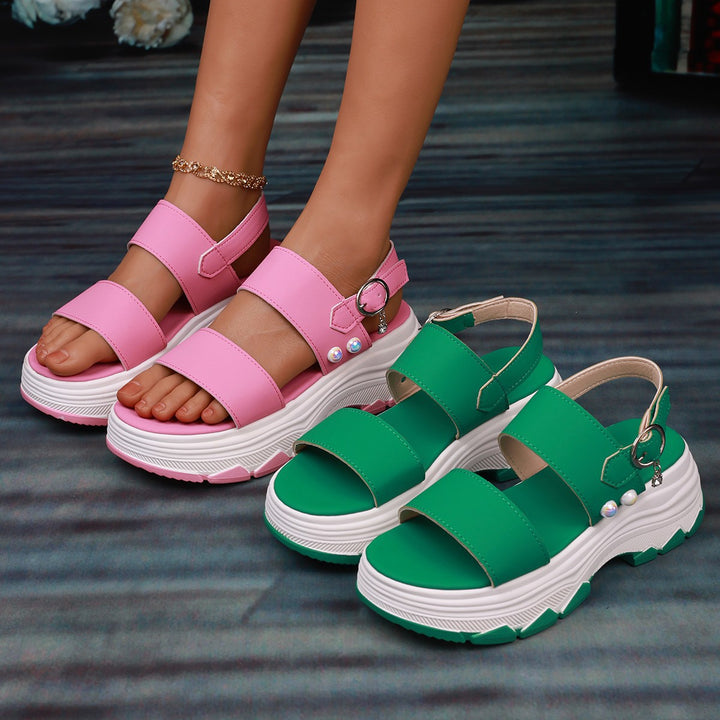 Dame Sporty Plateau-Sandaler med modiske Remme Stilla