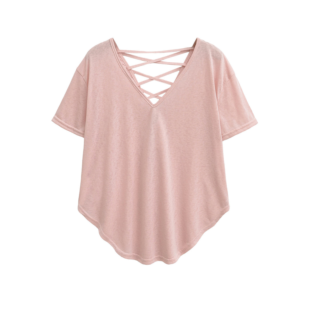 Dame afslappet T-shirt med raffineret rygdetail Stilla