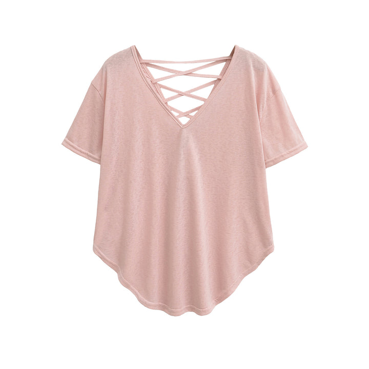 Dame afslappet T-shirt med raffineret rygdetail Stilla