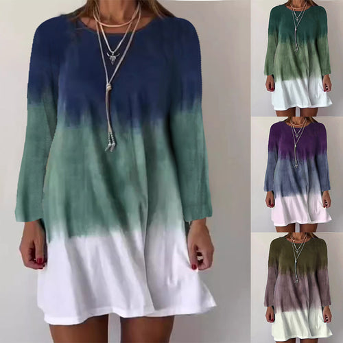 Dame fritidskjole med stilfuld ombre-design Stilla