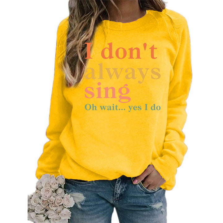 Dame sweatshirt med kreativt slogan og komfortabel pasform Stilla