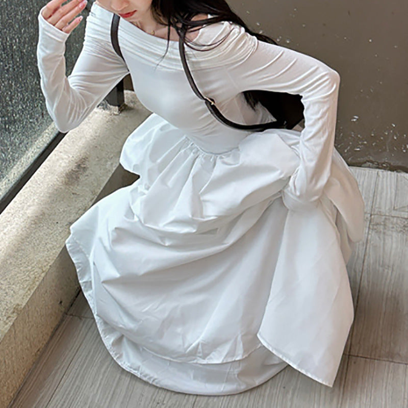 Kvindernes elegante off-shoulder maxikjole med moderne stropdetaljer Skovae