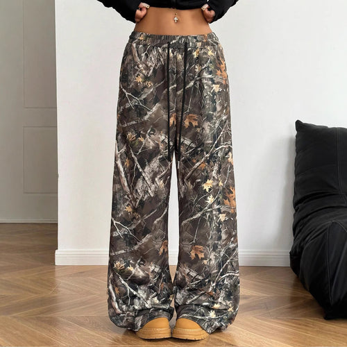 Damer Behagelige fritidshose med blomsterdesign og elastisk talje Stilla
