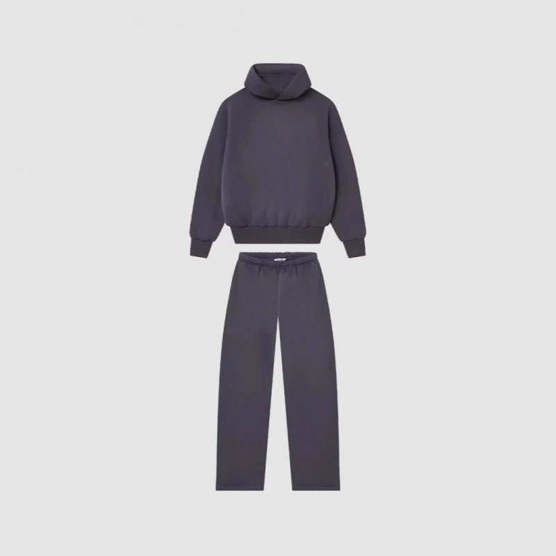 Kvinders hyggelige sweatshirt og bukser sæt med høj krave og afslappet pasform Skovae