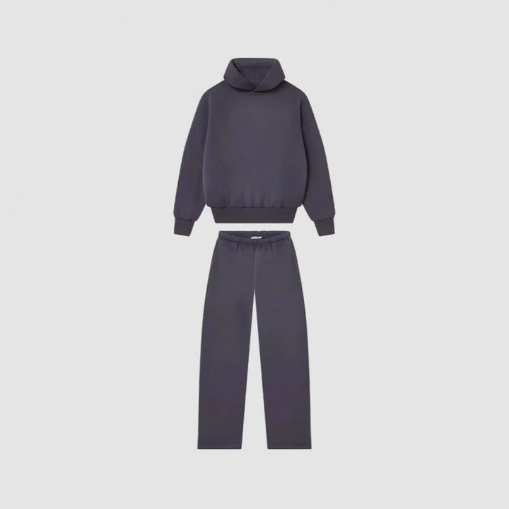 Kvinders hyggelige sweatshirt og bukser sæt med høj krave og afslappet pasform Skovae