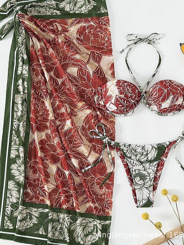 Dame Bikini-sæt med forførende bandeau-top og elegant indpakningsskørt Stilla
