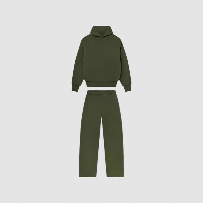 Kvinders hyggelige sweatshirt og bukser sæt med høj krave og afslappet pasform Skovae