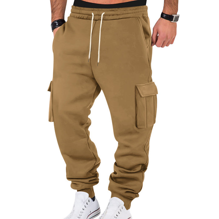 Herren casual Cargo-sweatpants med snoretræk, klaplommer og smal fodmanchet Skovae