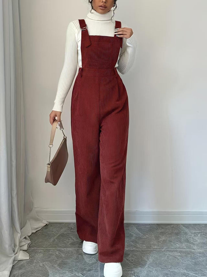 Kvinders afslappet skåret kord jumpsuit Stilla