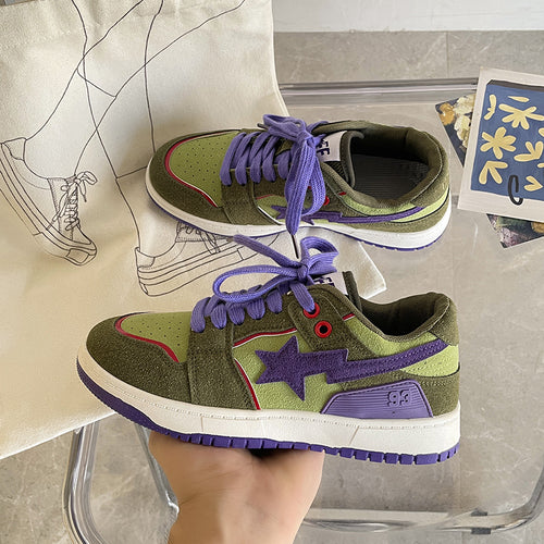 Dame Mode Sneakers i ruskind med trendy stjernedetalje Stilla