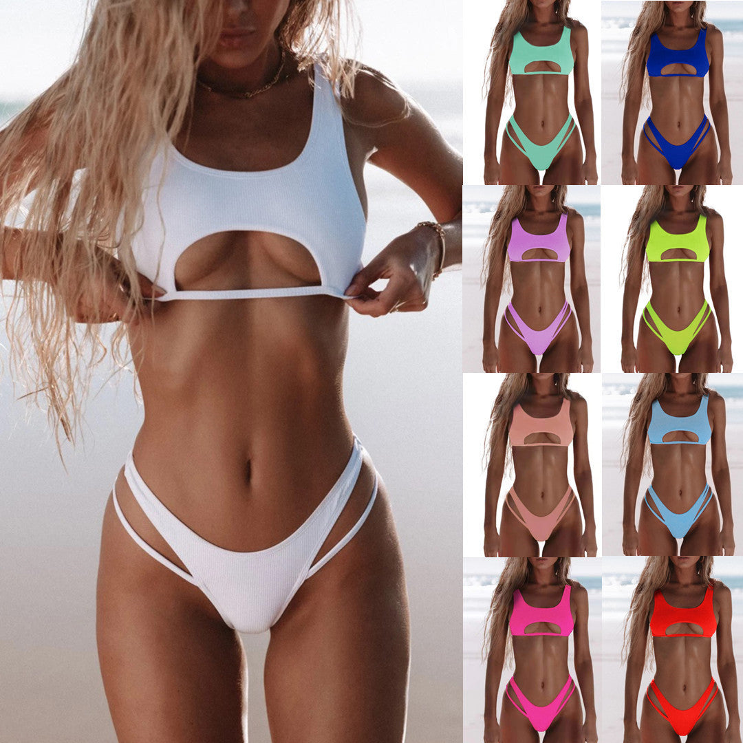 Dame bikini sæt med innovativt cut-out design Skovae
