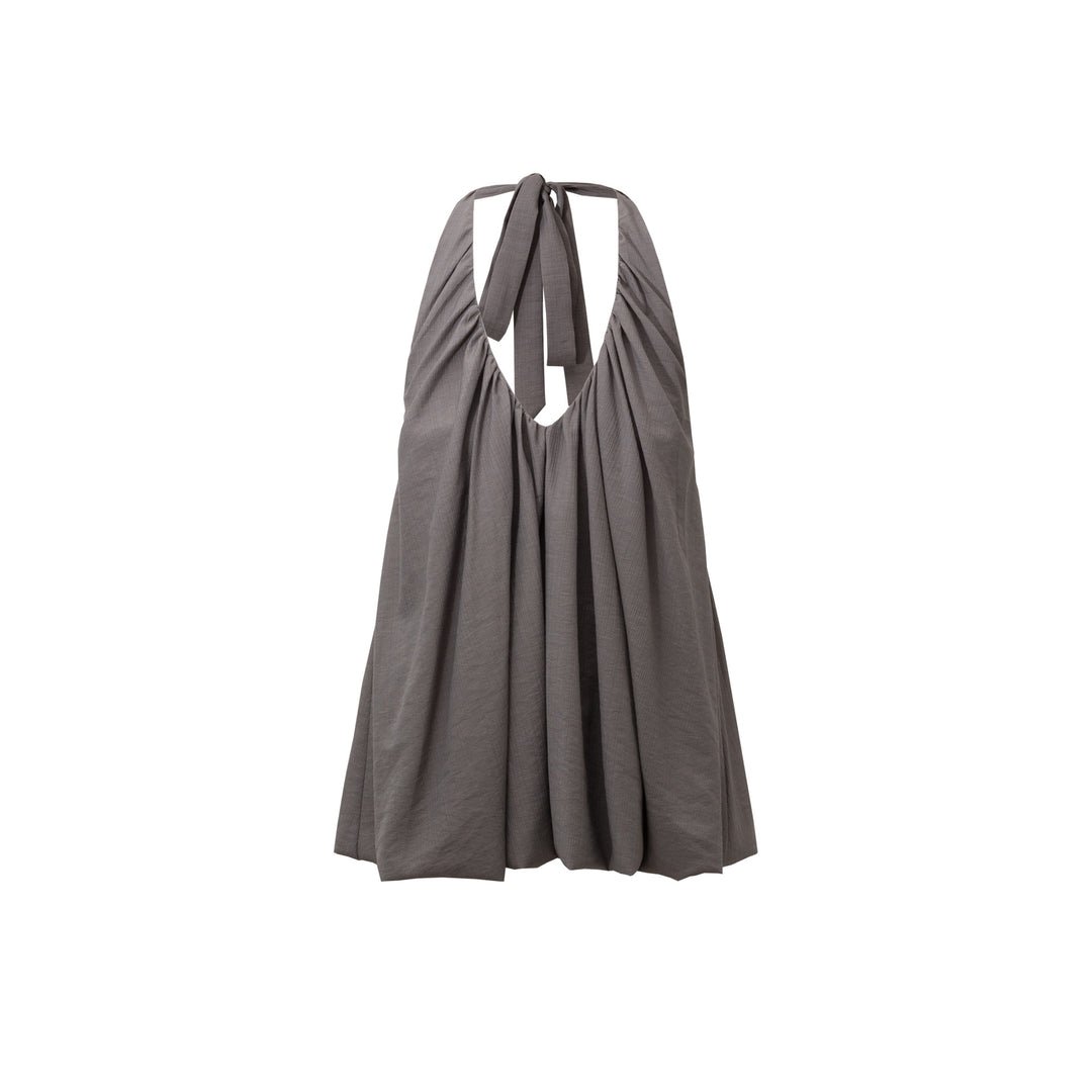 Dame luftig top med halterneck design og blødt draperet pasform Stilla
