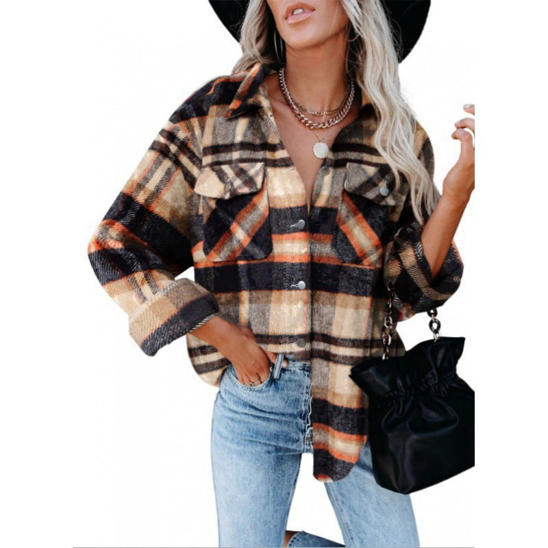 Dame ternet bluse i afslappet oversized stil med lommer Stilla