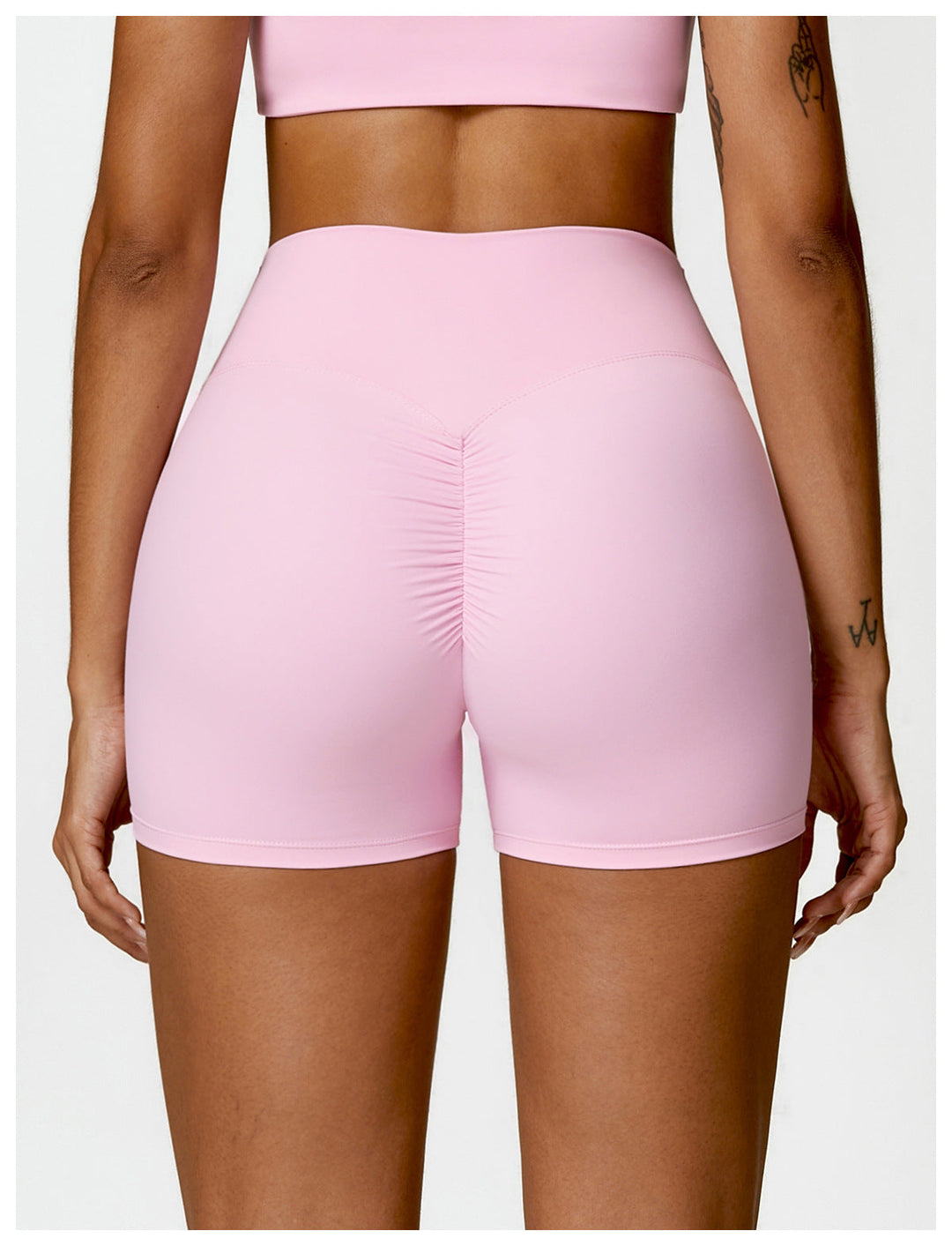 Stilla | Talje Børstet Yoga Shorts Mave Kontraherende Fersken Hip Raise Slim Fit Løbe Fitness Bukser
