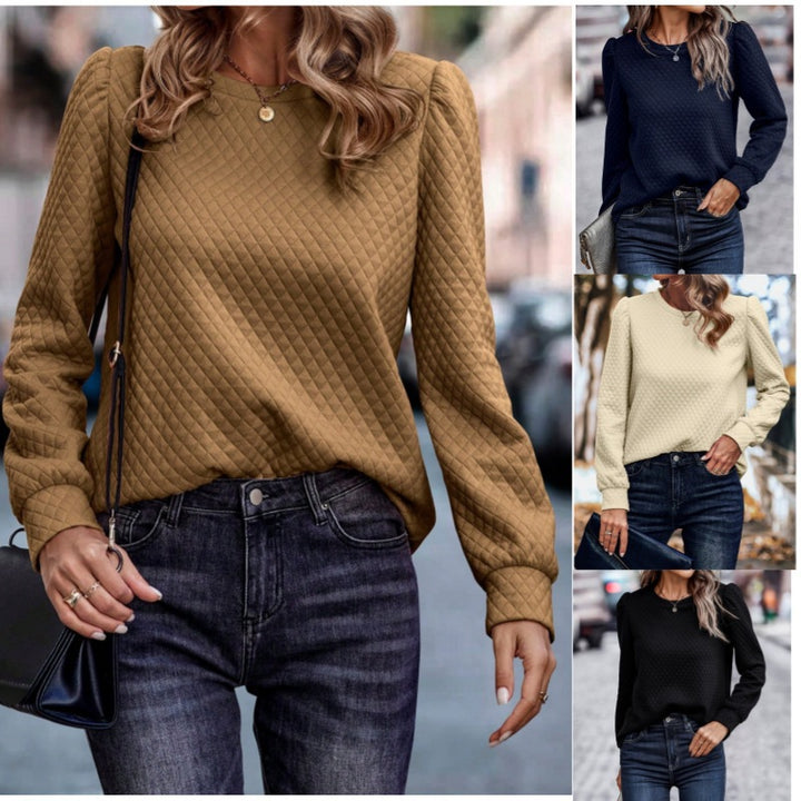 Dame sweatshirt med struktureret overflade og elegant design Stilla