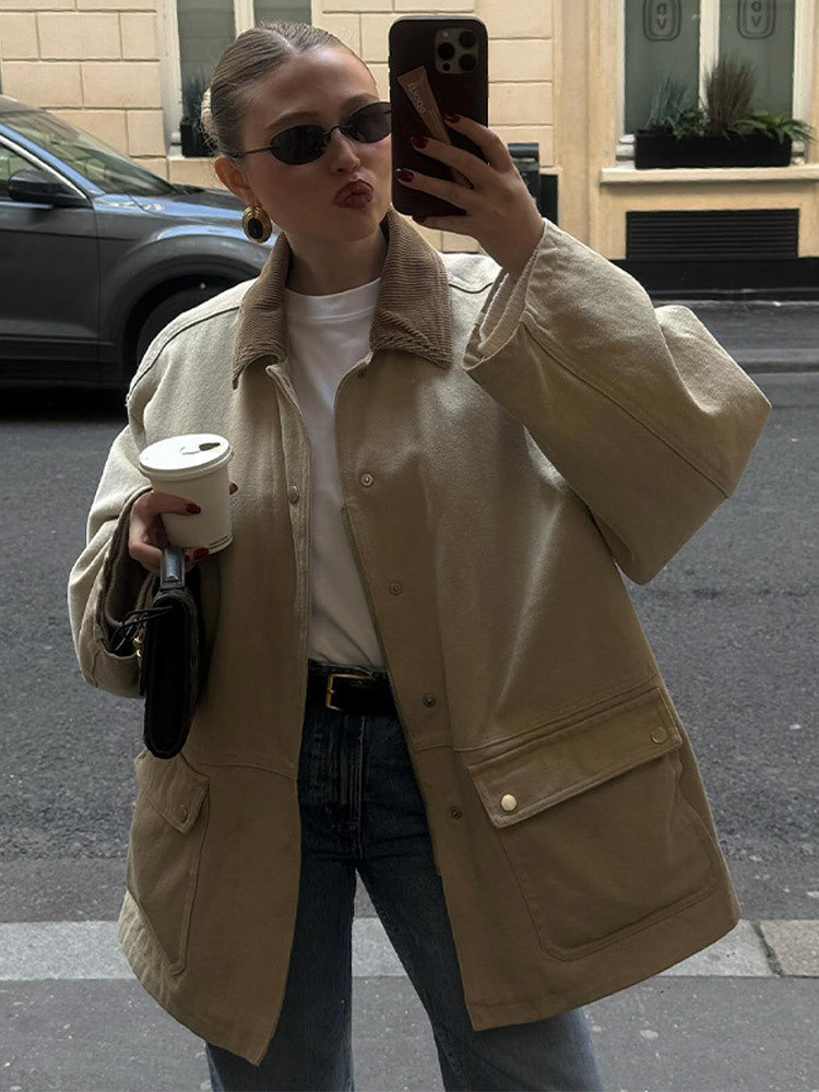 Dame Oversized Utility-Jakke Stilla