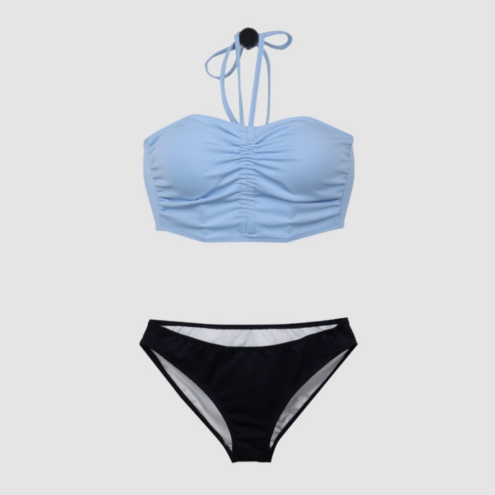 Dame Bandeau-bikini-sæt med flatterende rynkning og justerbare stropper Stilla