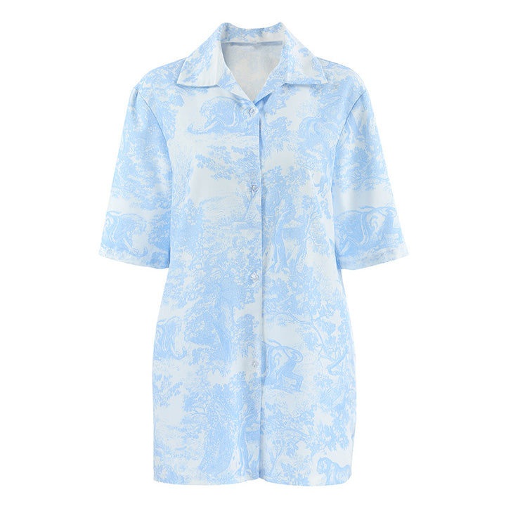 Dame pyjamasæt med elegante blomster mønstre og komfortabel pasform Stilla