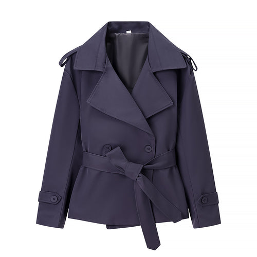 Dame elegant trenchcoat-jakke med taljerbar bælte Stilla