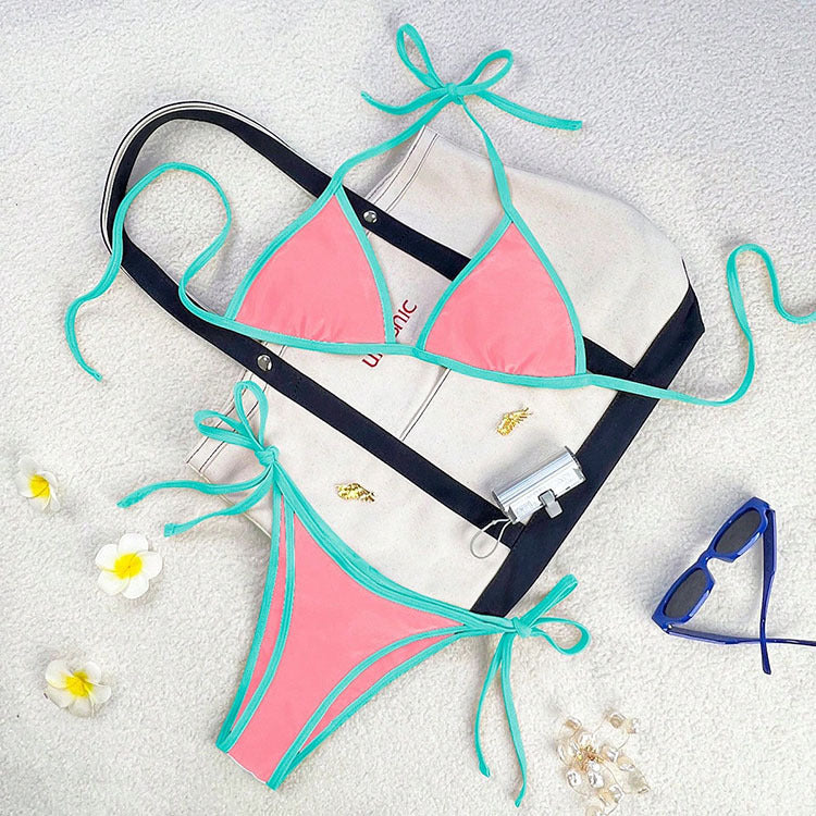 Dame Triangel-Bikini med justerbare stropper og elegant design Skovae