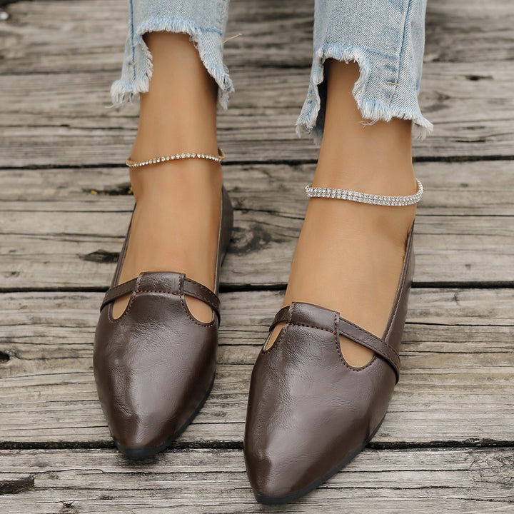 Dame elegante Ballerinas med fashionable Cut-Out-detaljer Stilla