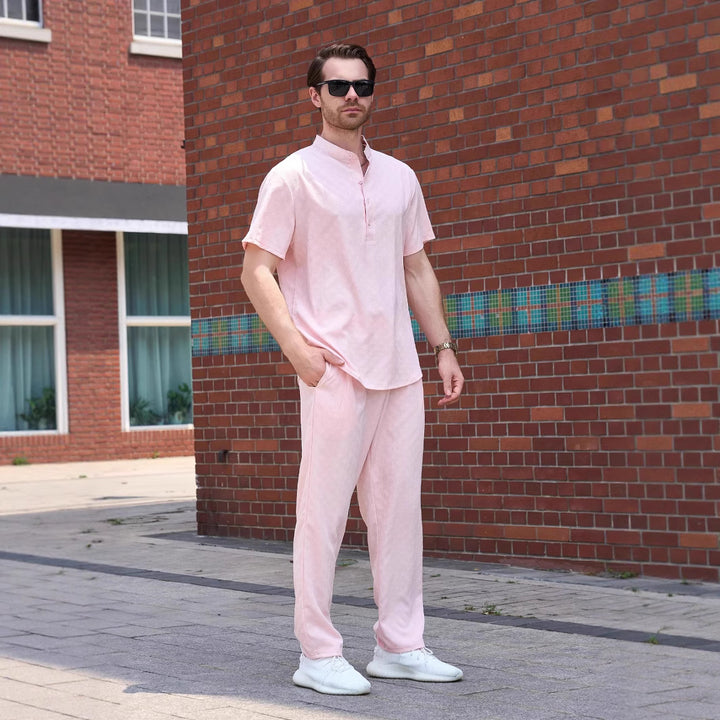 Herrer mode fritidsdragt med moderne ståkrave og komfortabel pasform Stilla