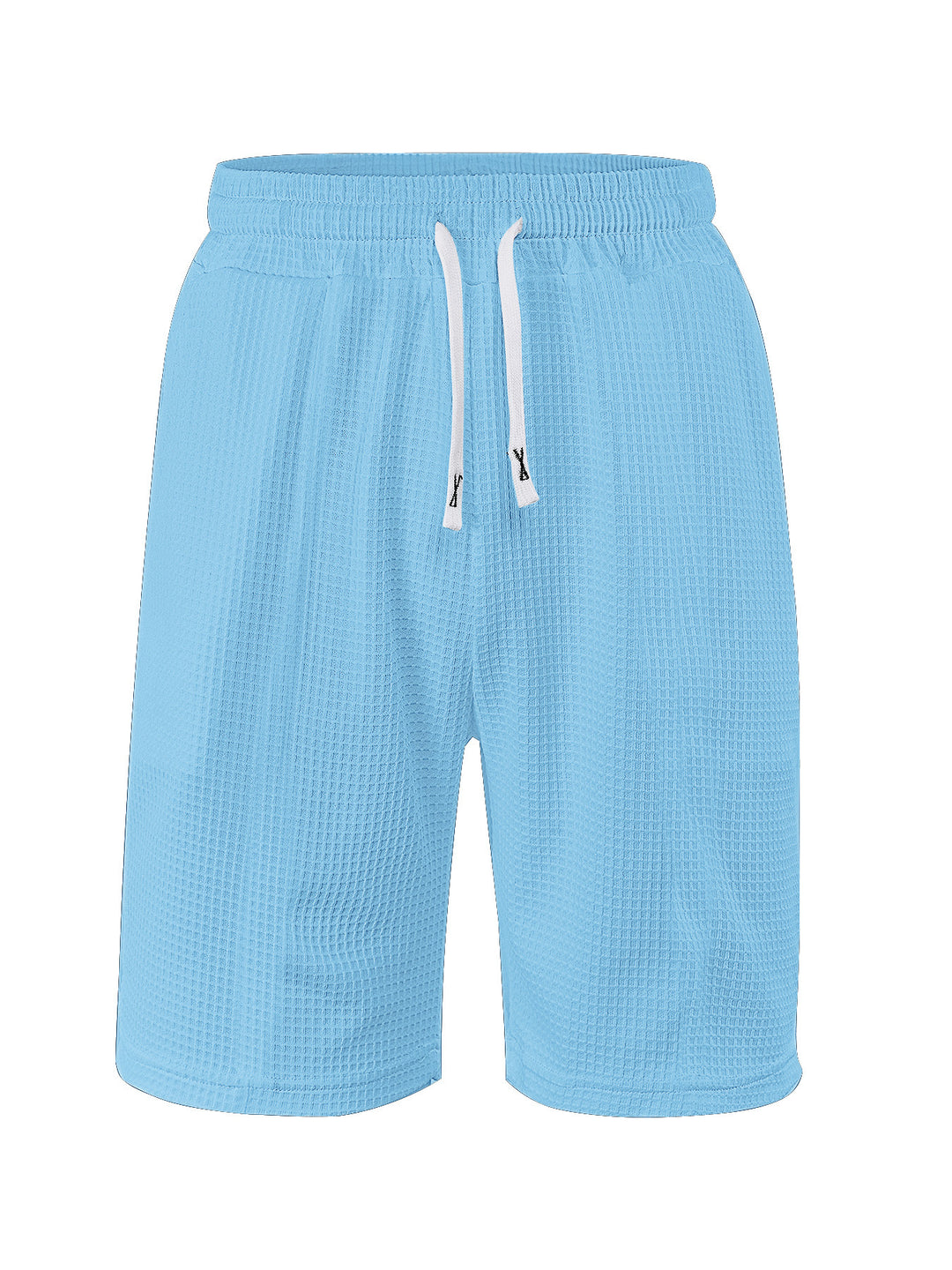 Herrer nan åndbare vaffel-pyjama-shorts med elastisk komfortbånd, snøring og sidelommer Skovae