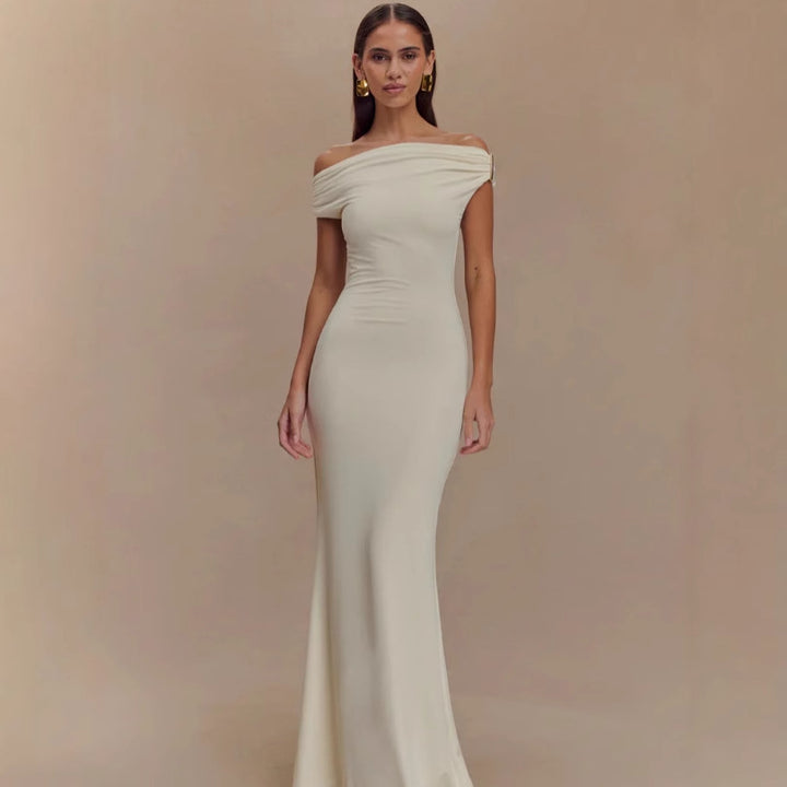 Damer Elegant Off-Shoulder-Maxi-Kjole i luksuriøs skæring Skovae