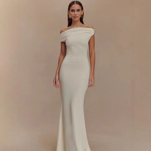 Damer Elegant Off-Shoulder-Maxi-Kjole i luksuriøs skæring Skovae