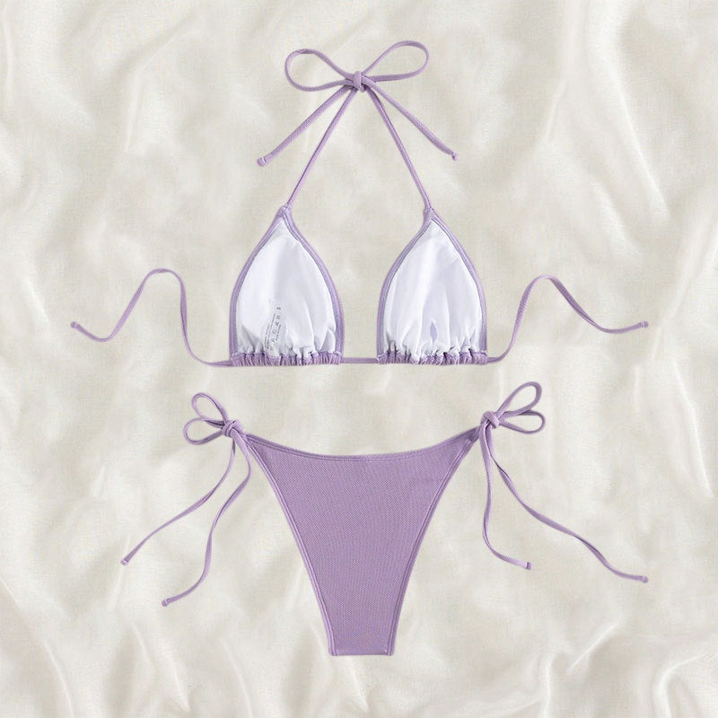 Dame Triangel-Bikini med justerbare stropper og sidesnore Skovae