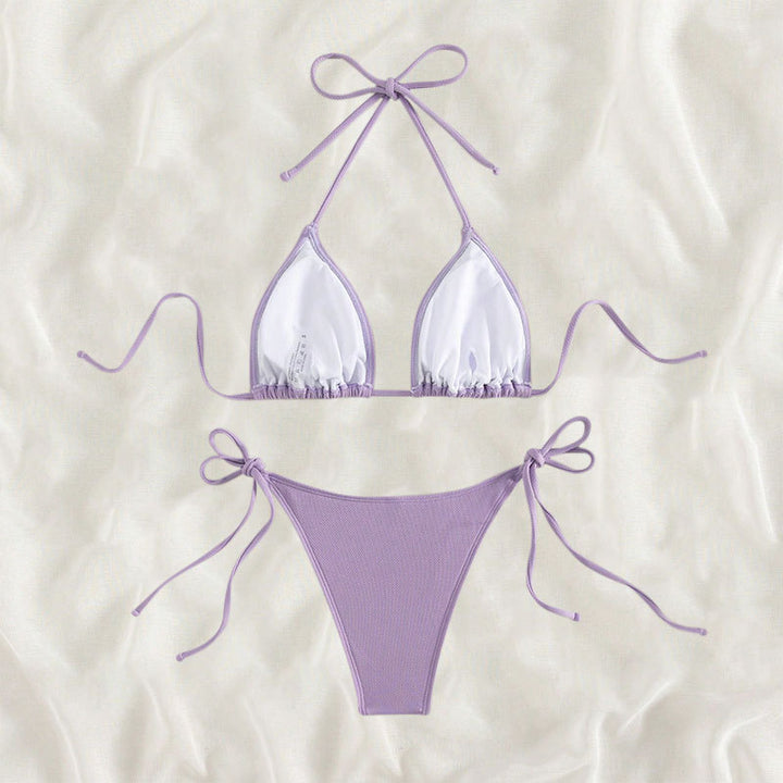 Dame Triangel-Bikini med justerbare stropper og sidesnore Skovae