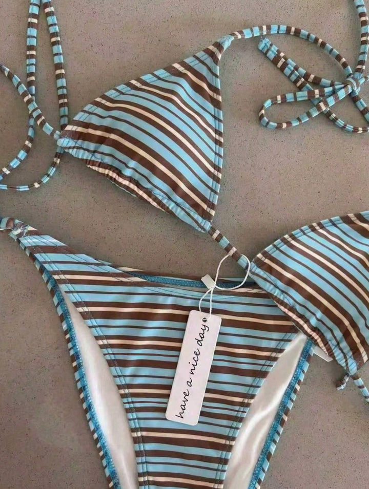 Dame Triangel-Bikini med klassisk prikmønster Skovae