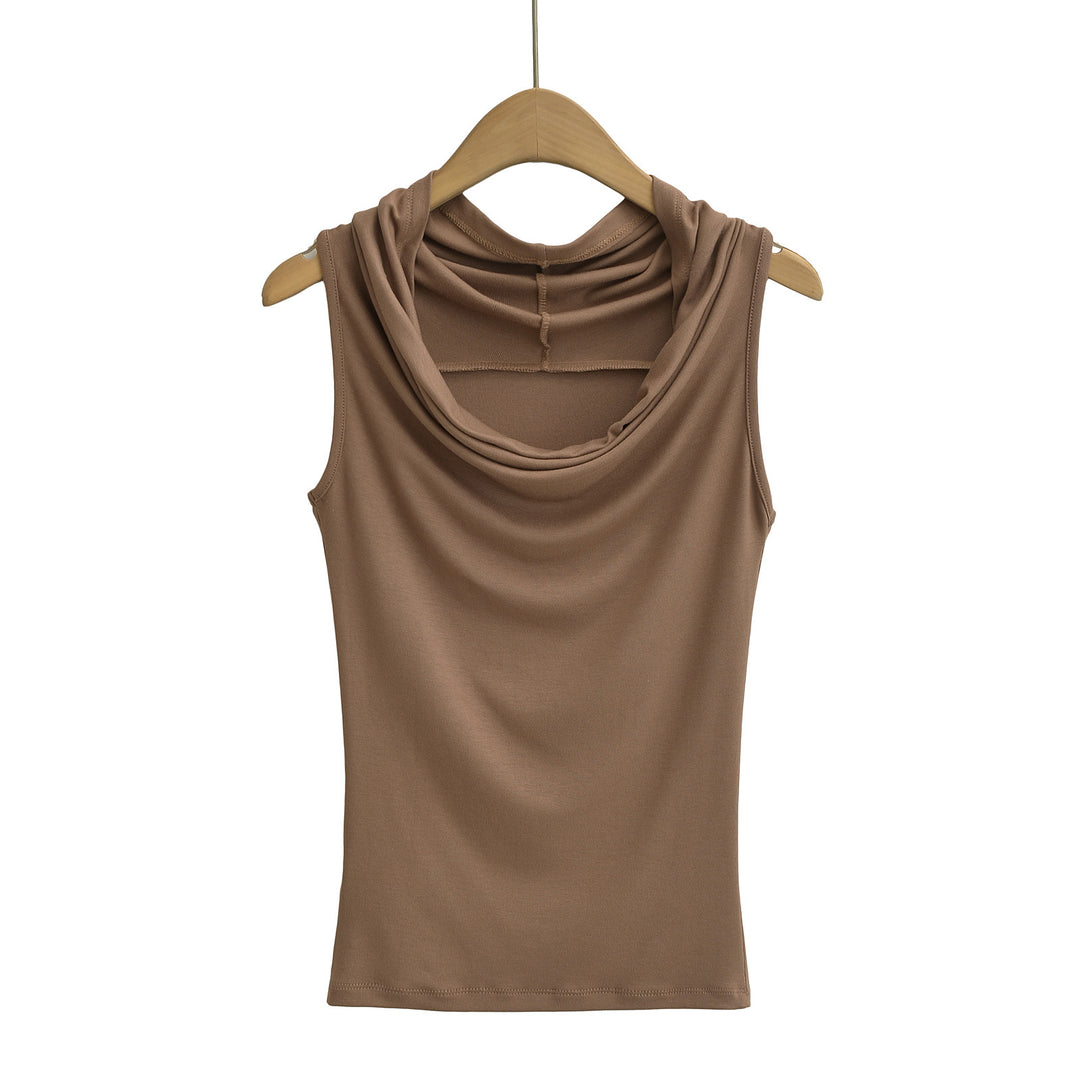 Dame ærmeløs Cowl-top i blødt, elastisk materiale Stilla