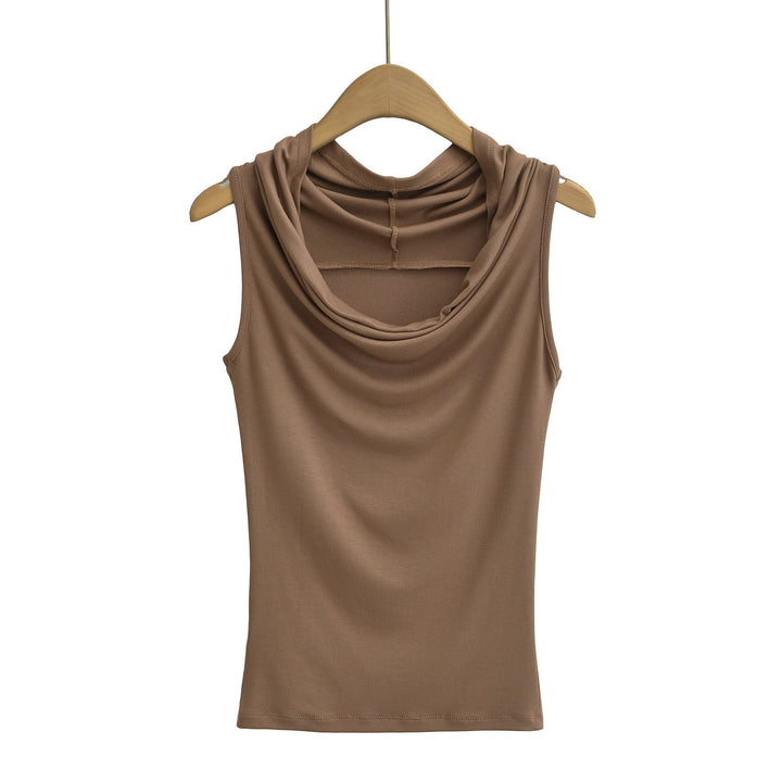 Dame ærmeløs Cowl-top i blødt, elastisk materiale Stilla